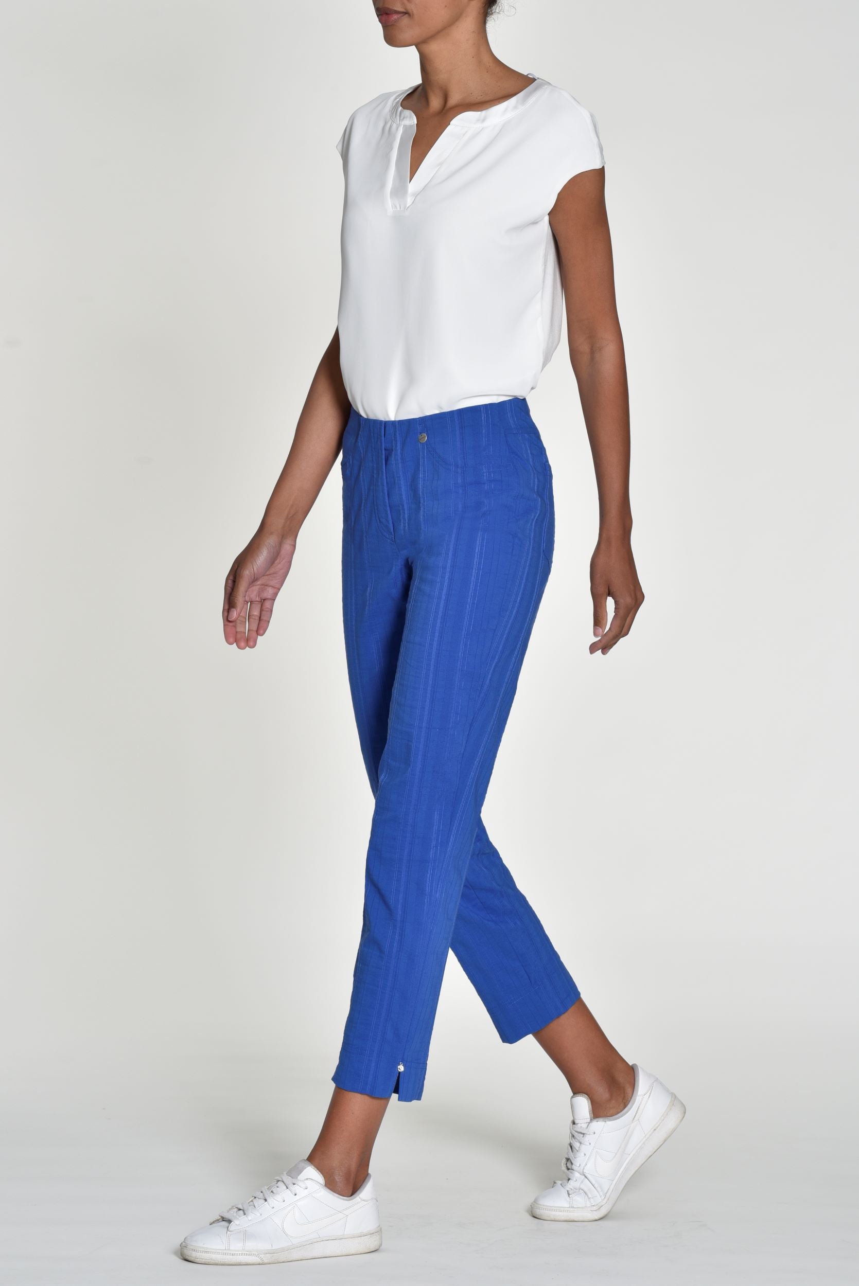 Robell Seersucker Bella Cotton Rich Trousers. All Colours 52642