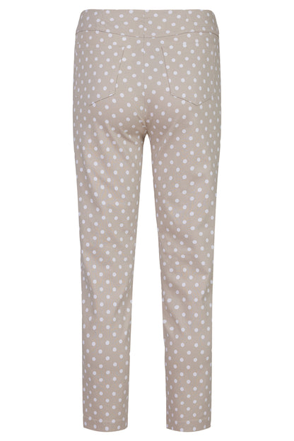 Robell Bella Polka Dot Stretch Trousers . Black/White or Beige/White 51560 54570