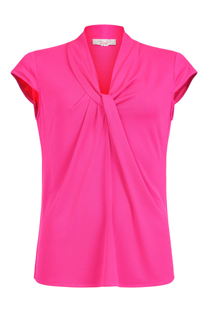 Robell V ~Neck Cap sleeve top in Pink or Navy 54458 Inka