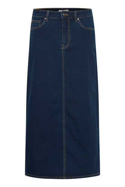 Fransa Dark Denim Midi lenght skirt 20614853