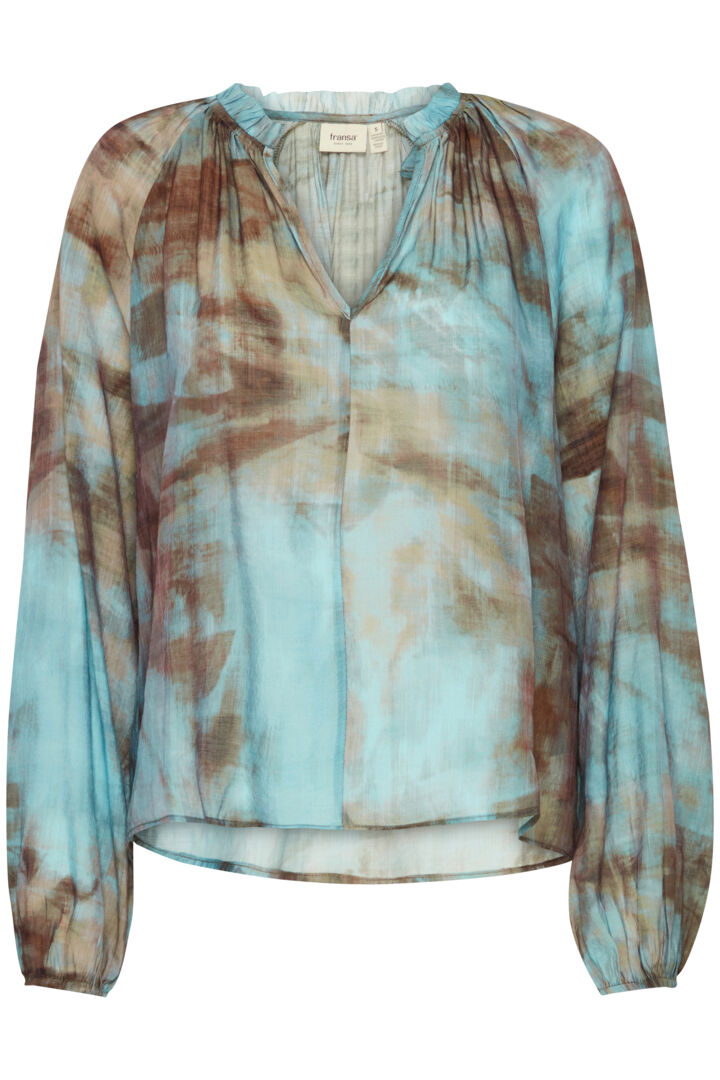 Fransa V Neck Tie Dye Blouse