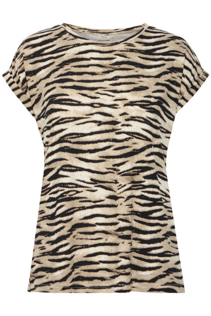 Animal Print Tee Shirt in Brown or Black Print