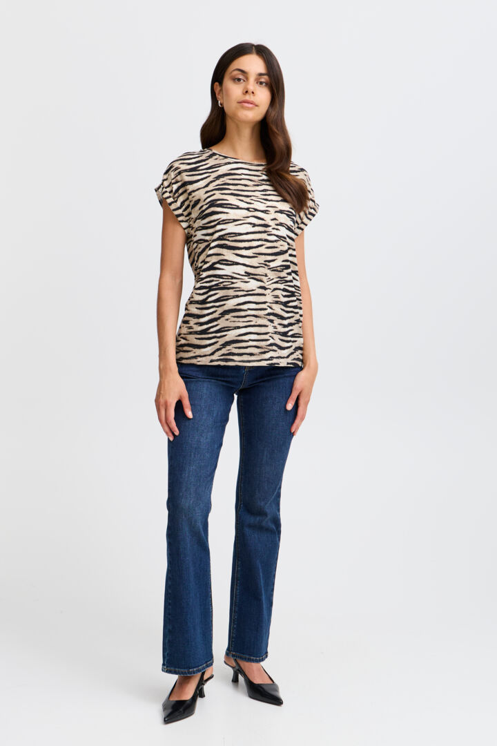 Animal Print Tee Shirt in Brown or Black Print