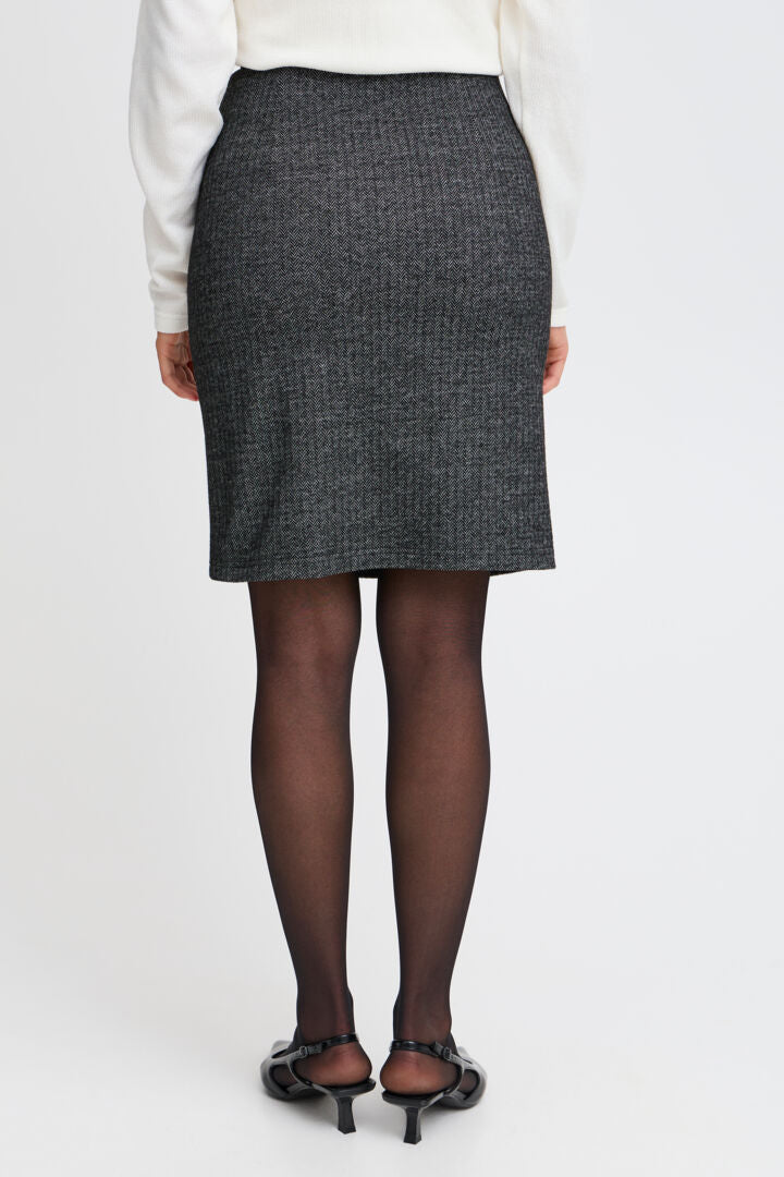 Fransa short skirt with mock wrap and button detail 20614626