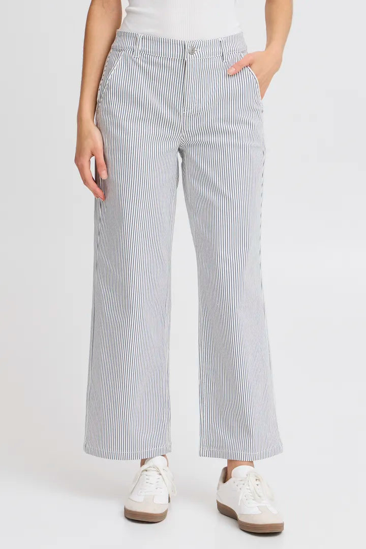 FransaTessa Trousers in off white with navy stripe