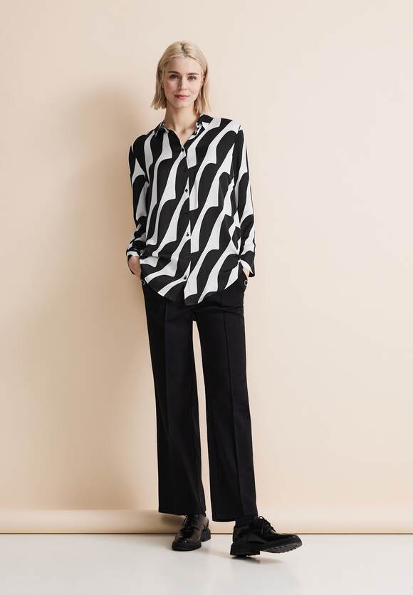 Street One Black and White Viscose shirt 34446