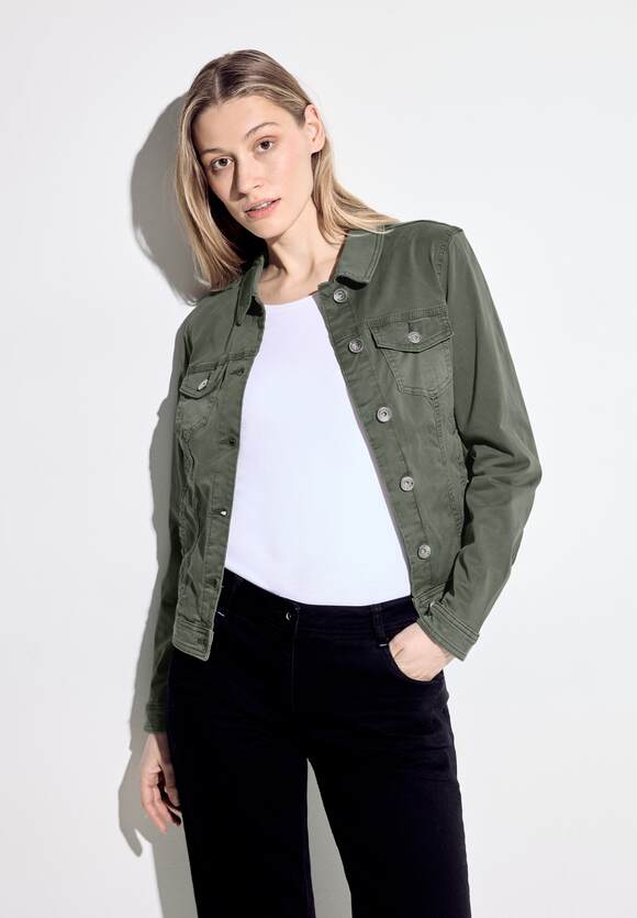 Cecil Coloured Denim Jacket,  Lime, Khaki Or White  212154