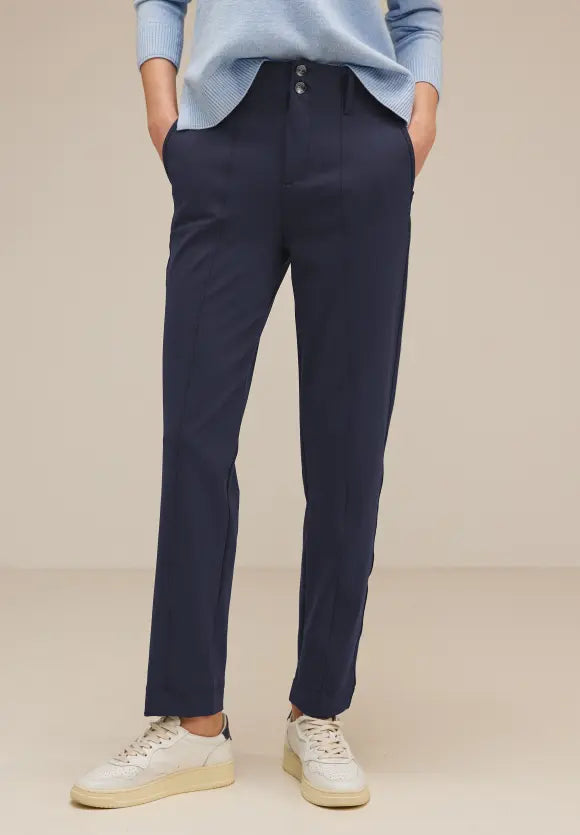 Street One Smart Chino Trouser in Black or Navy 376962