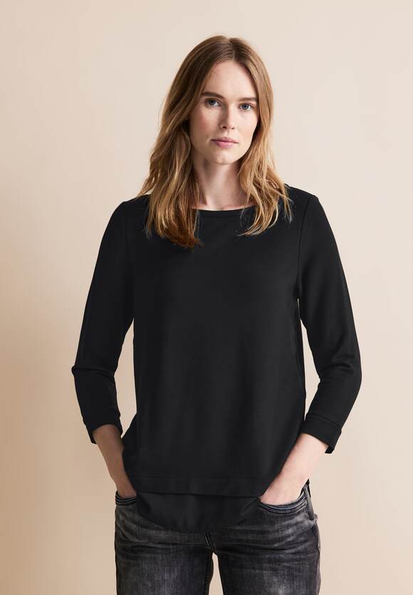 Street One Black top with chiffon undershirt