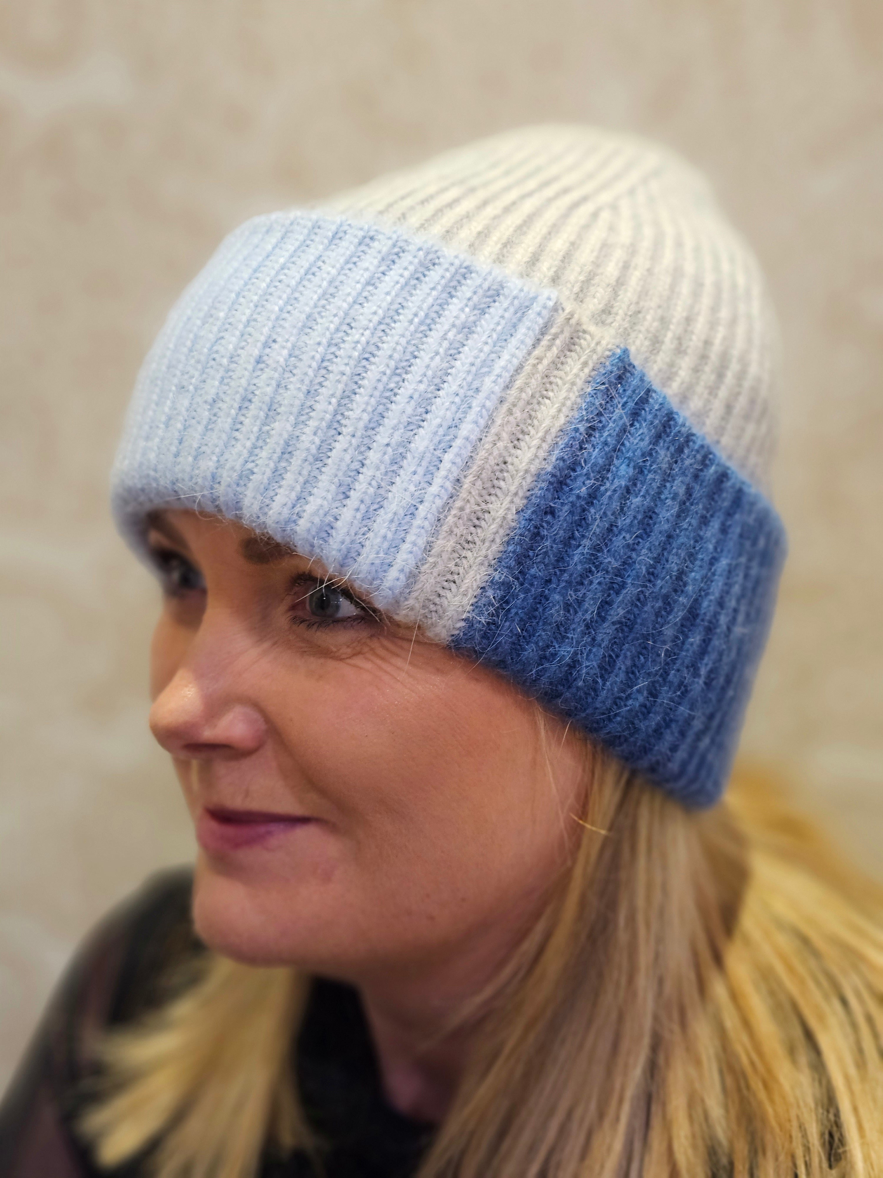 Angora Colour Block Hat. All Colours