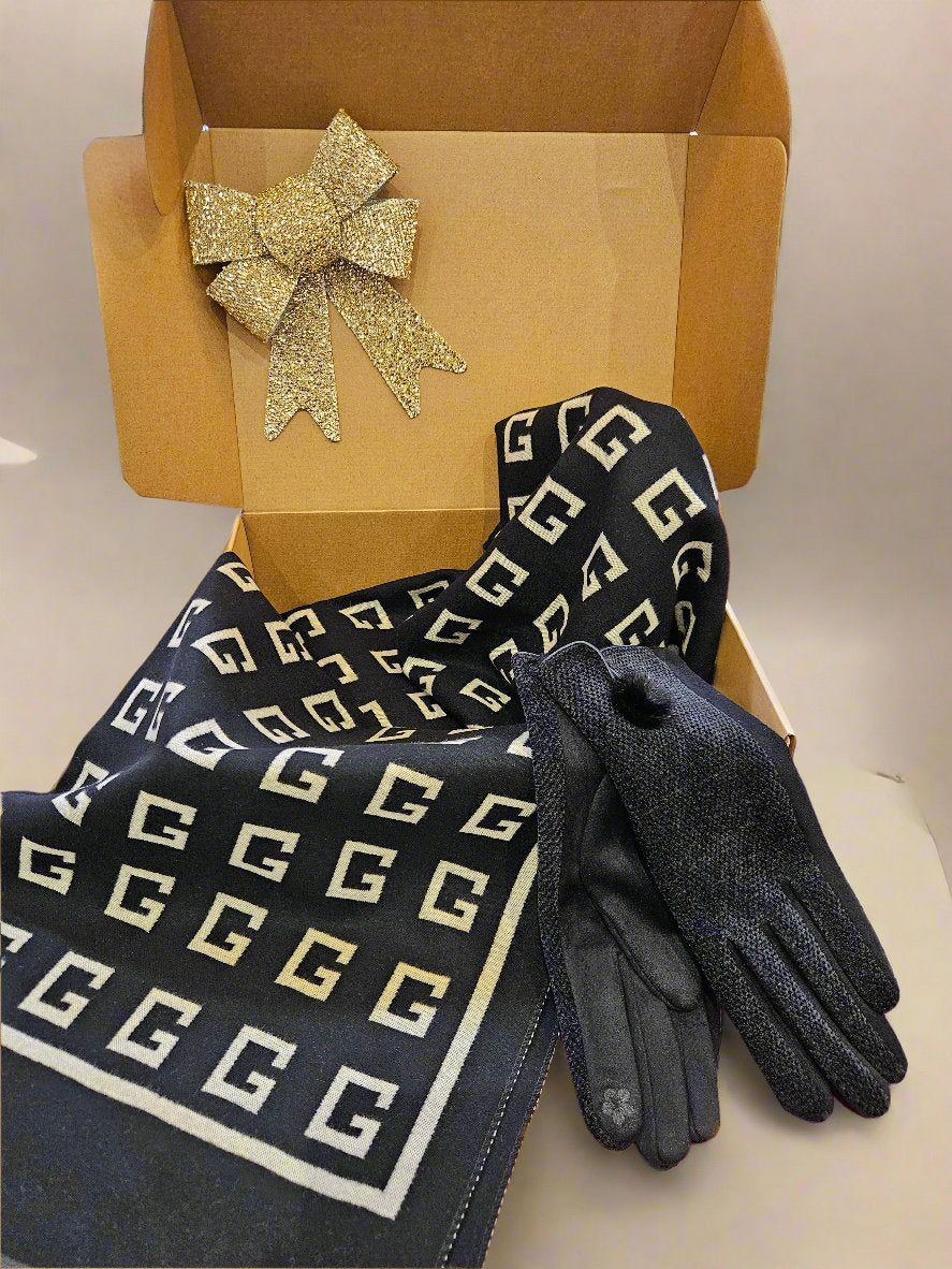 Joy Gift Box 🎁Luxury designer inspired Cashmere scarf and Gloves. Tan Or Cream