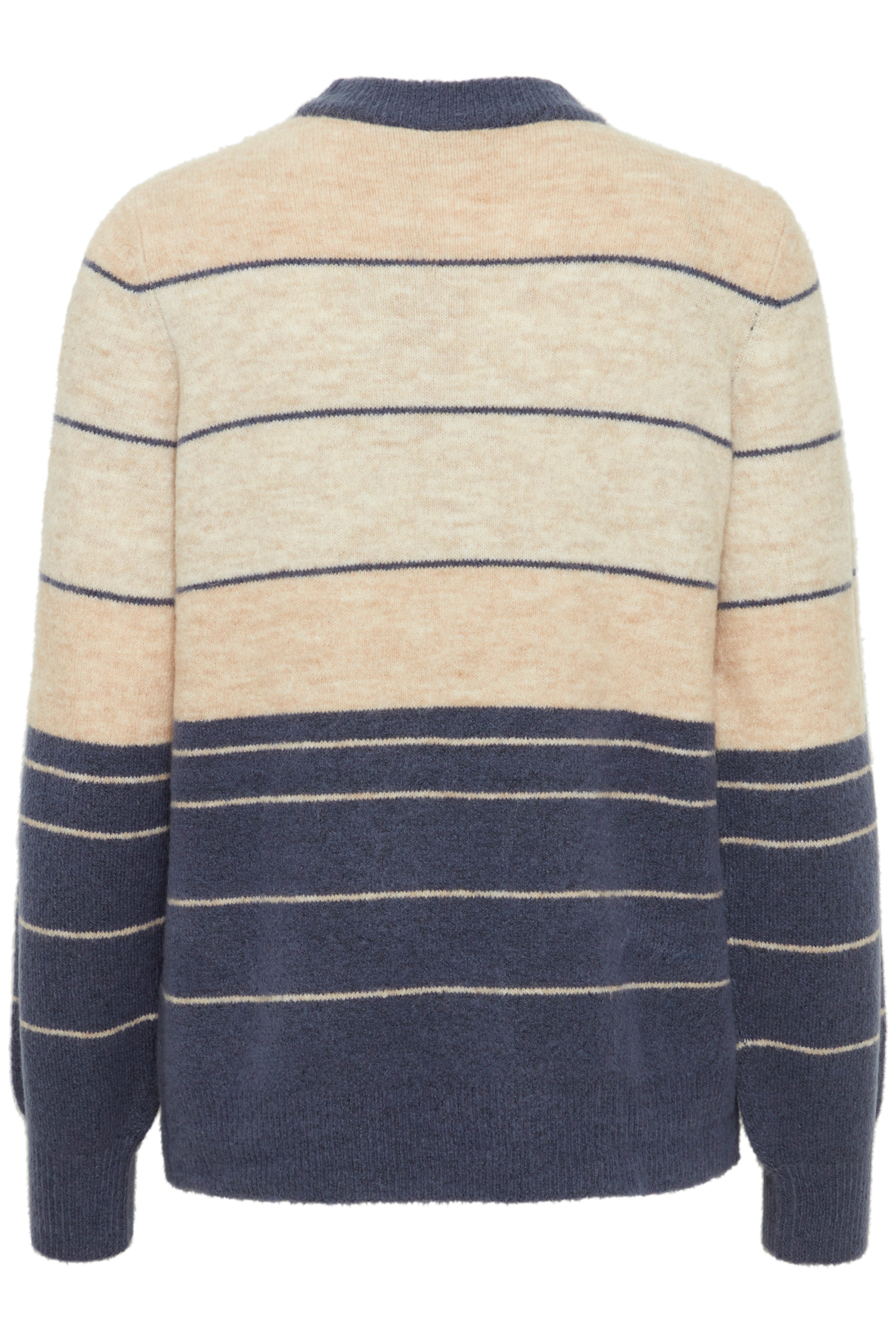 Fransa round neck knit in navy and sand 20614493