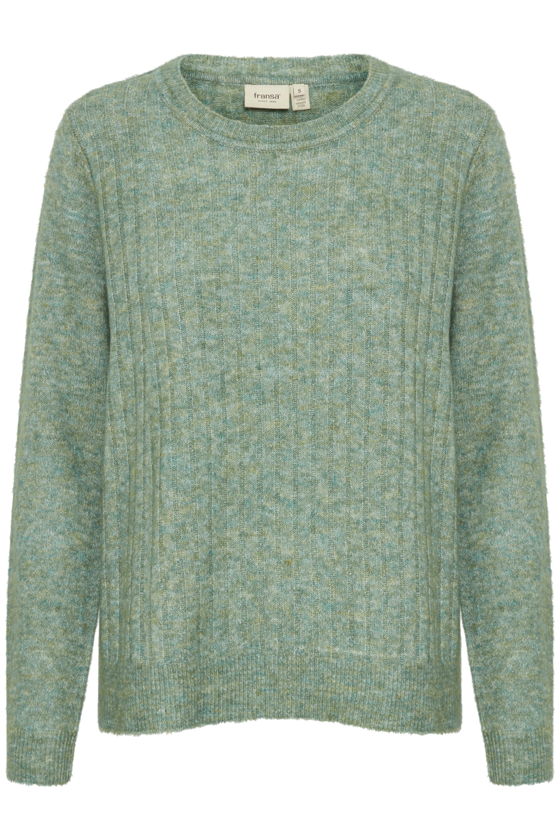 Fransa Green Wool mix round neck knit 20614682