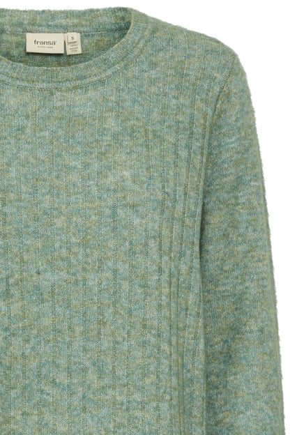 Fransa Green Wool mix round neck knit 20614682