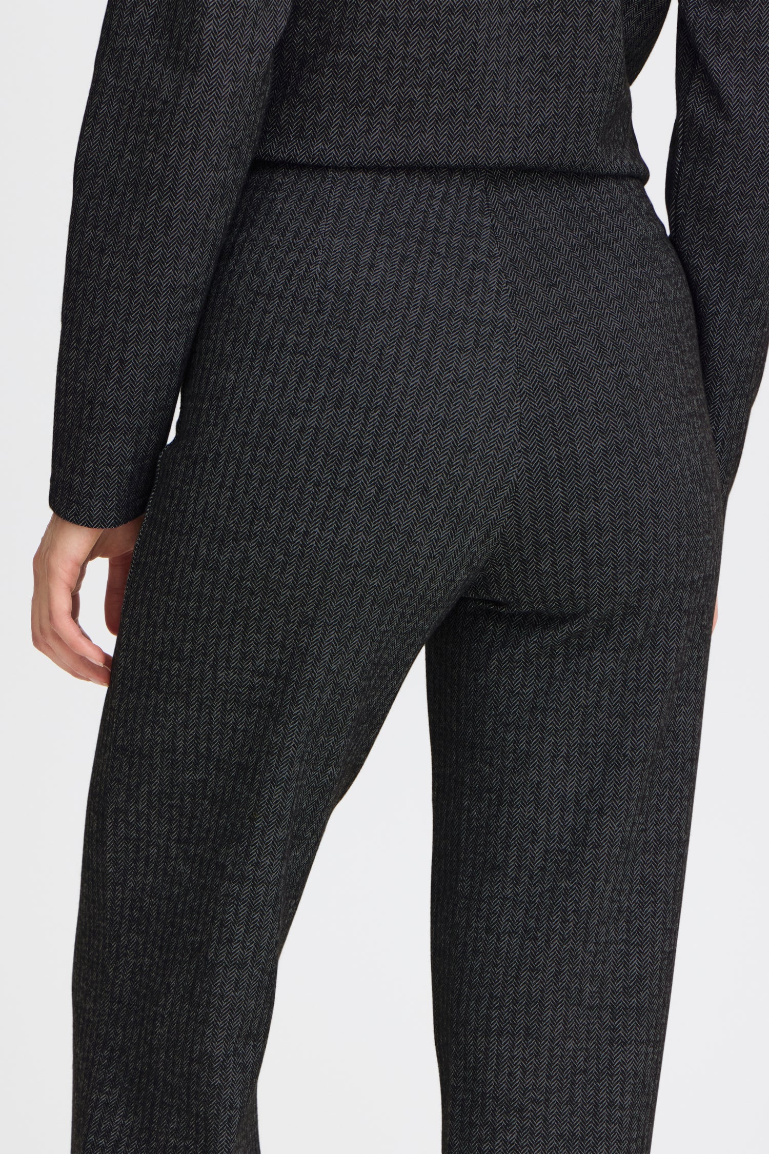 Fransa Grey/Black Herringbone warm trousers 32&quot; leg 20614760