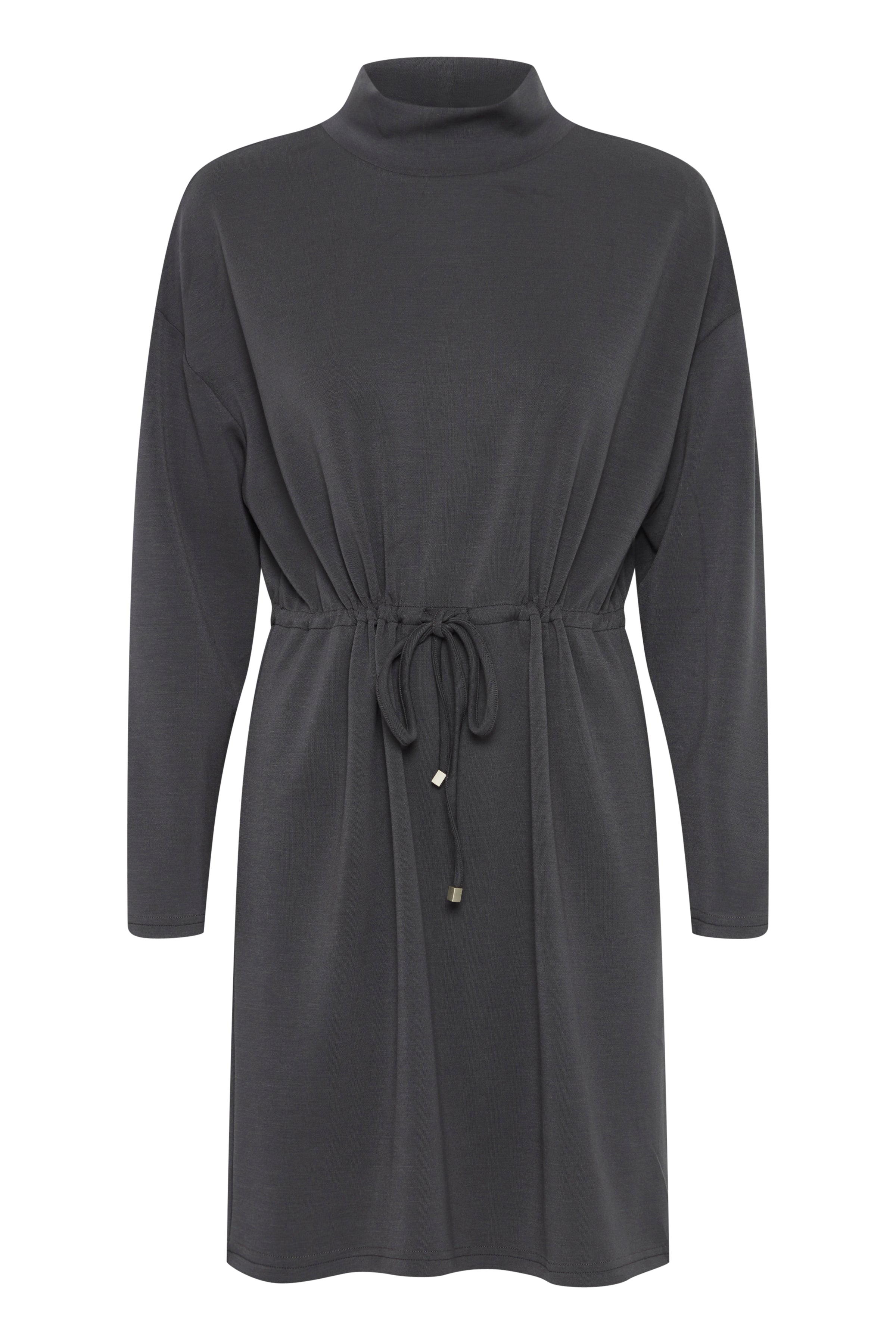 Fransa Soft Tunic Dress with High neckline and Drawstring waist in Slate Gray 20614973