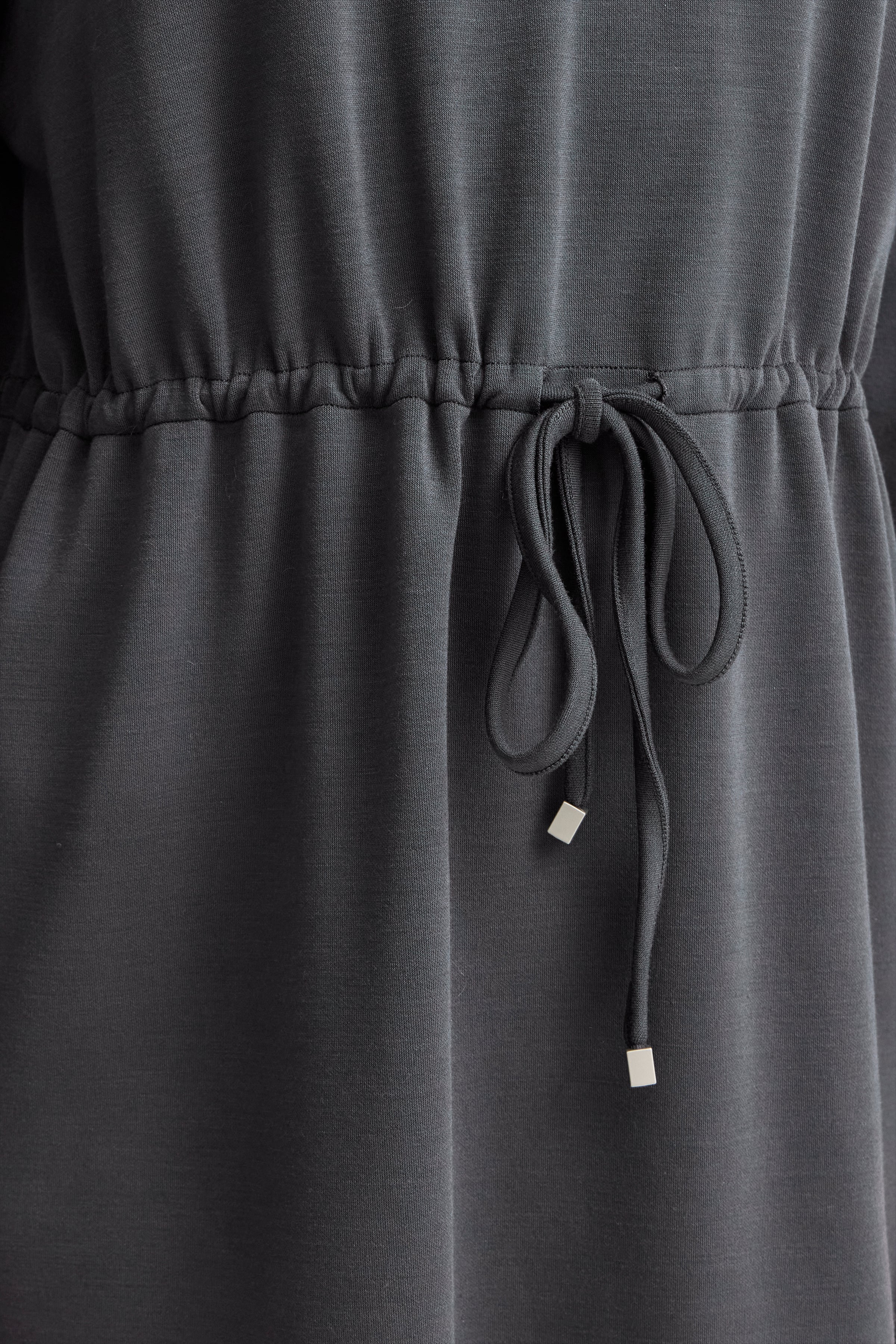 Fransa Soft Tunic Dress with High neckline and Drawstring waist in Slate Gray 20614973