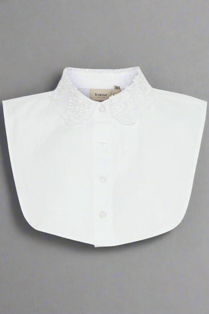 Fransa Fake White  Shirt Collar with organza and bead details 20615727