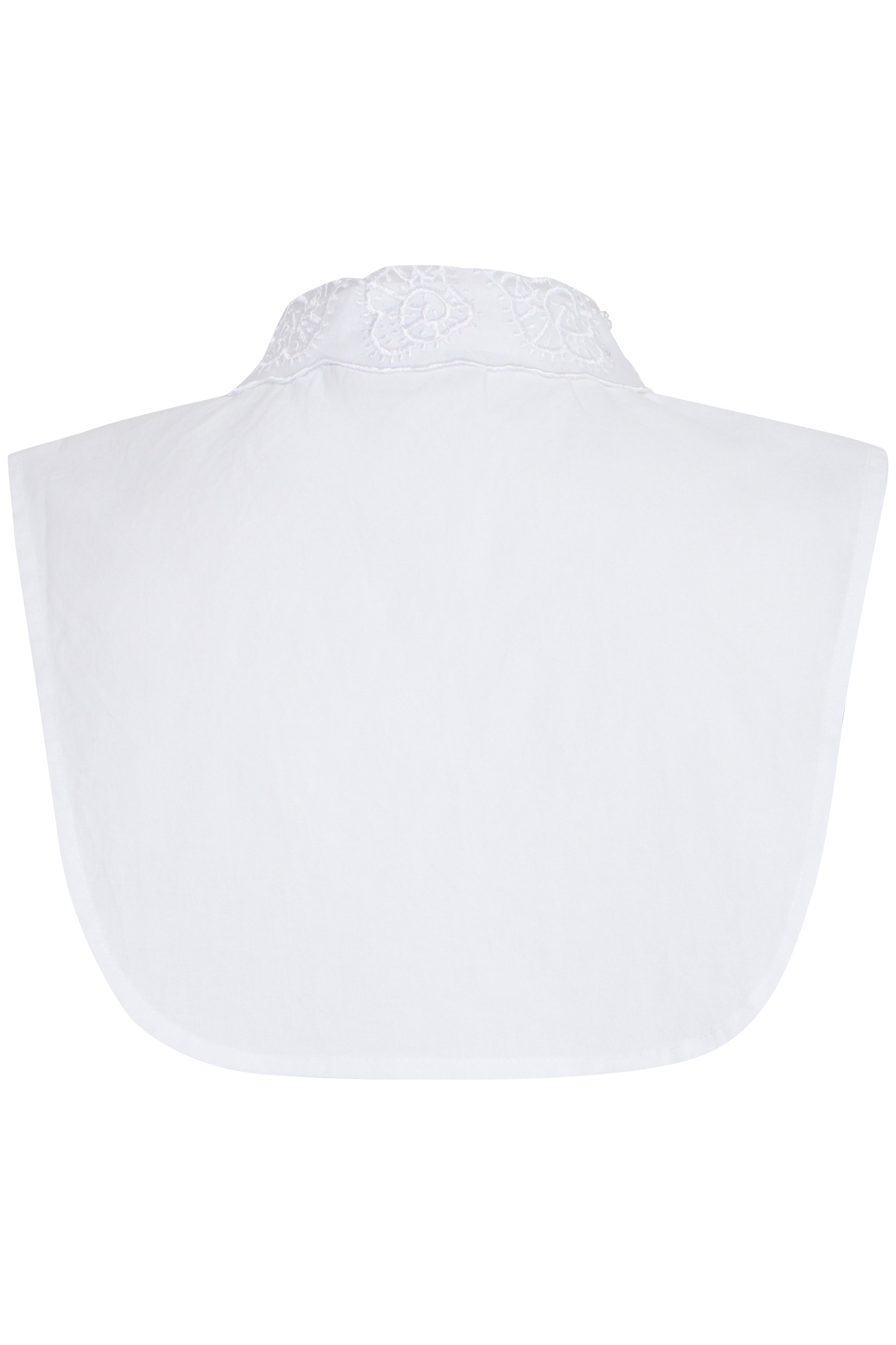 Fransa Fake White  Shirt Collar with organza and bead details 20615727