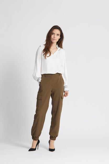 Rue De Femme White Dessa Blouse with frill detail