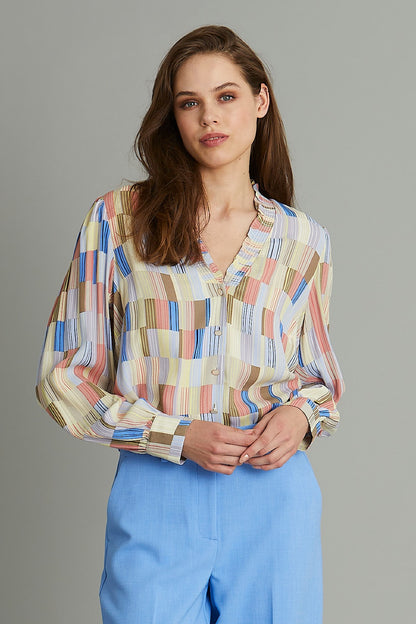 Rue De Femme Calix V Neck Blouse