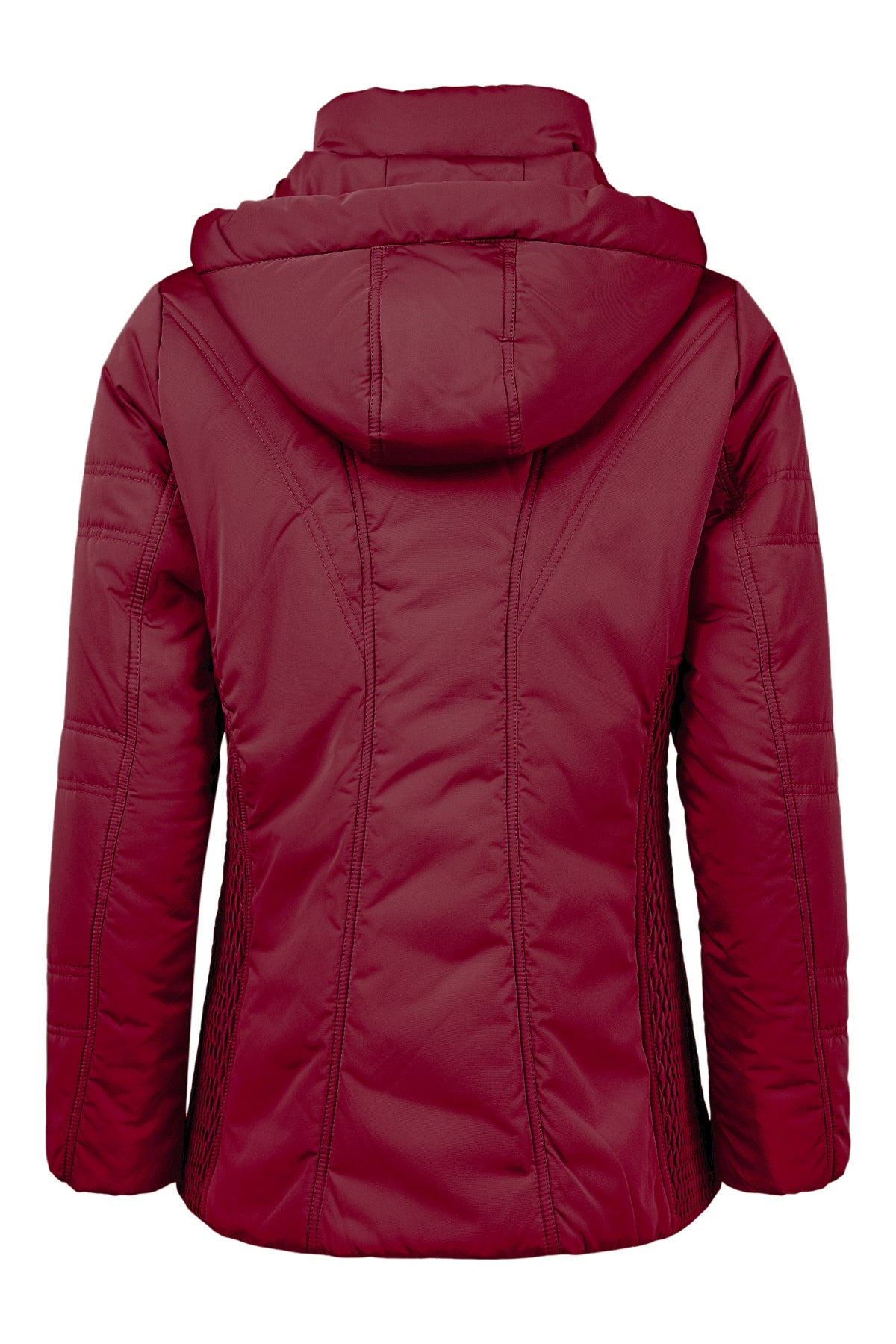 Fransden Wine Quilted Jacket with detachable hood 935