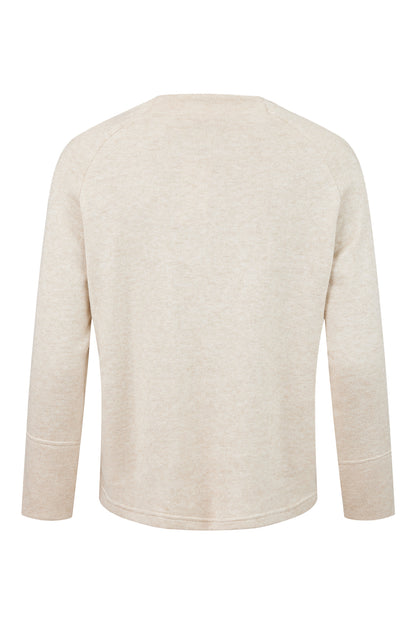 Robell Crew Neck Suoersoft Sweater with split cuff detail 54469