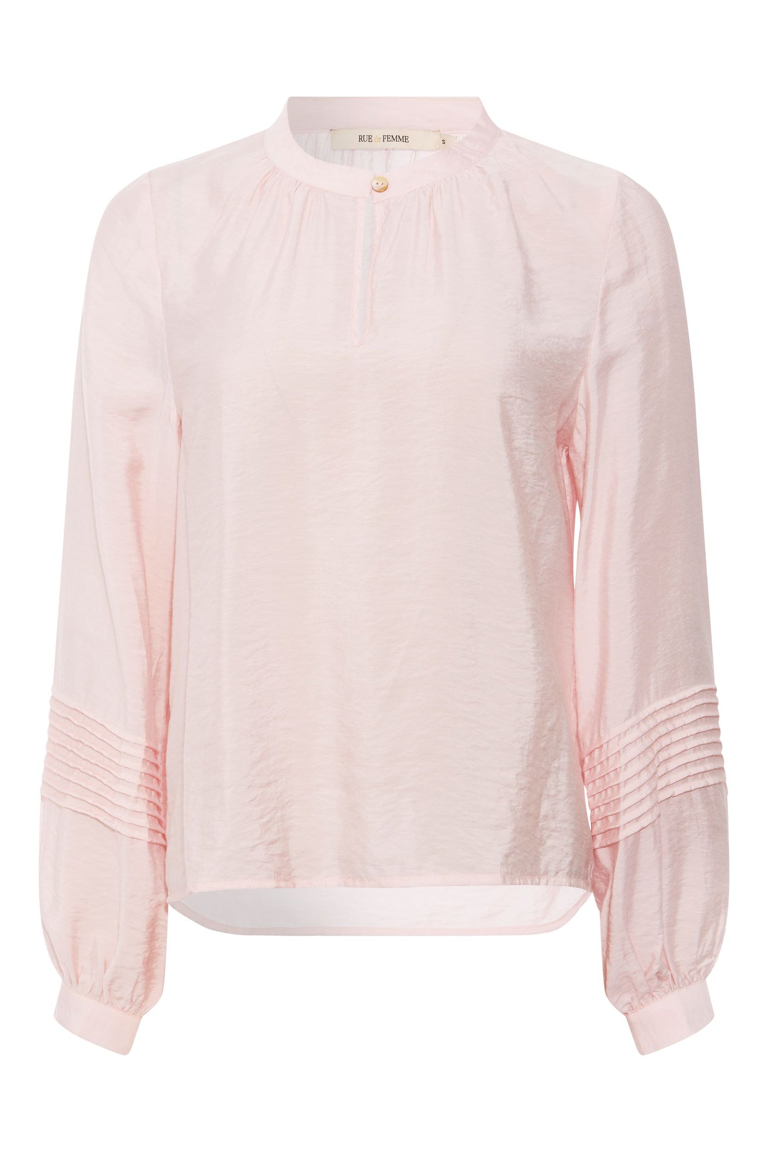 Rue De Femme Gala  Shirt with pleated sleeve in Powder Pink