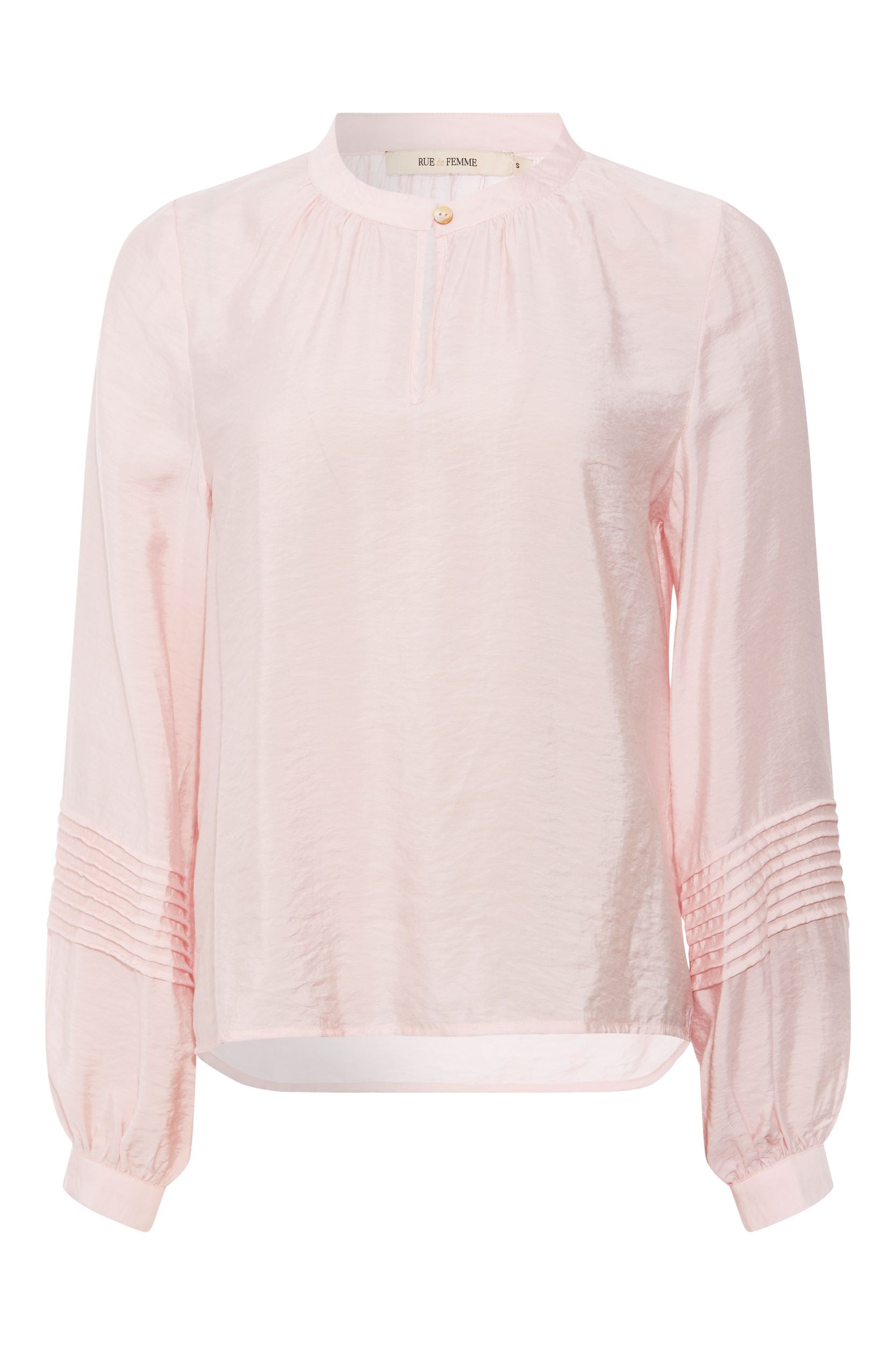 Rue De Femme Gala  Shirt with pleated sleeve in Powder Pink