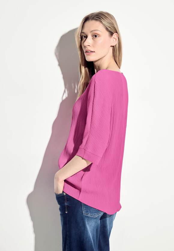 Cecil lightweight textured blouse with 1/2 sleeve. Pink or Cream 344735