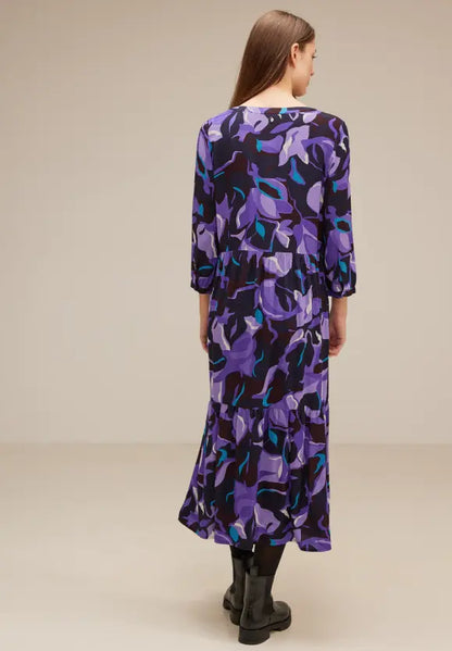 Street One Midi Dress in purple print