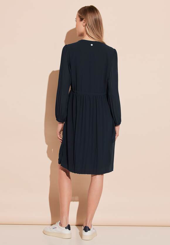 Street One Navy Pleated dress with drawstring waist 143952