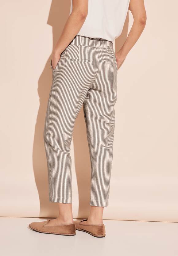 Street One 28&quot; High Waist Lightweight Seersucker trousers in Beige or Blue 377583