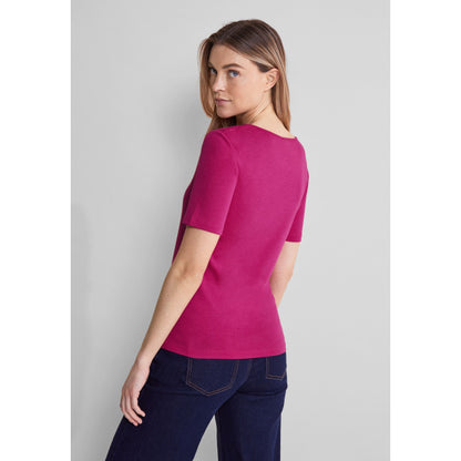 Street One Sweetheart Neckline Cotton T Shirt. Pink Or White 320277