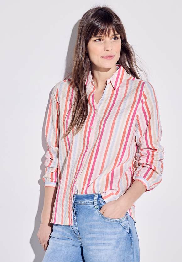 Cecil Seersucker Candy Stripe Blouse, Green mix or Pink Mix 344591