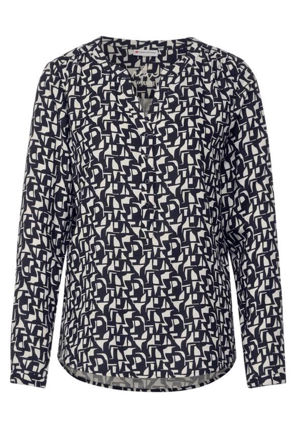 Street One Navy and White print long sleeve shirt 344553