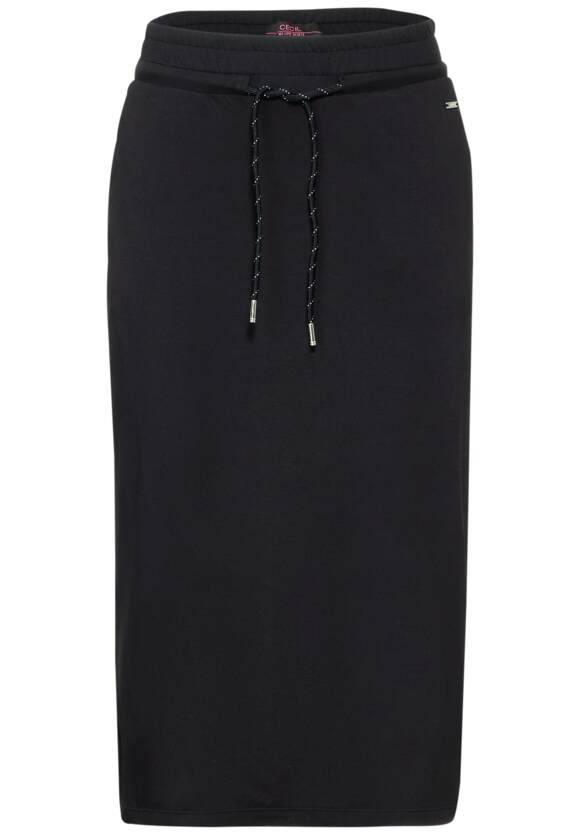 Cecil Black Jersey Midi Skirt with pockets 361493