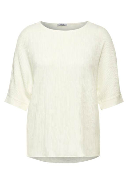 Cecil lightweight textured blouse with 1/2 sleeve. Pink or Cream 344735