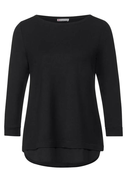 Street One Black top with chiffon undershirt