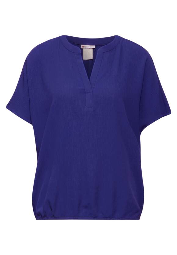 Street One split neck blouse in Royal Blue or white 344821