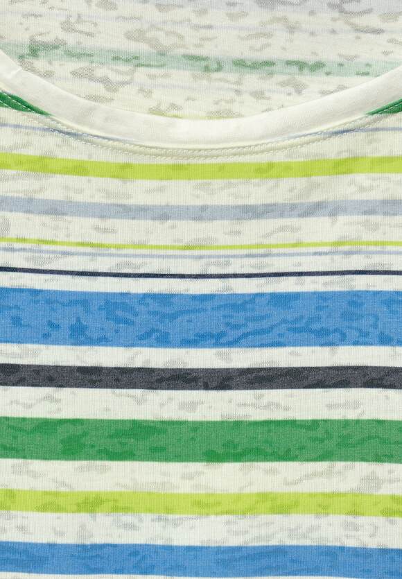 Cecil Stripe T Shirt with Shoulder Tie detail 321627 Green