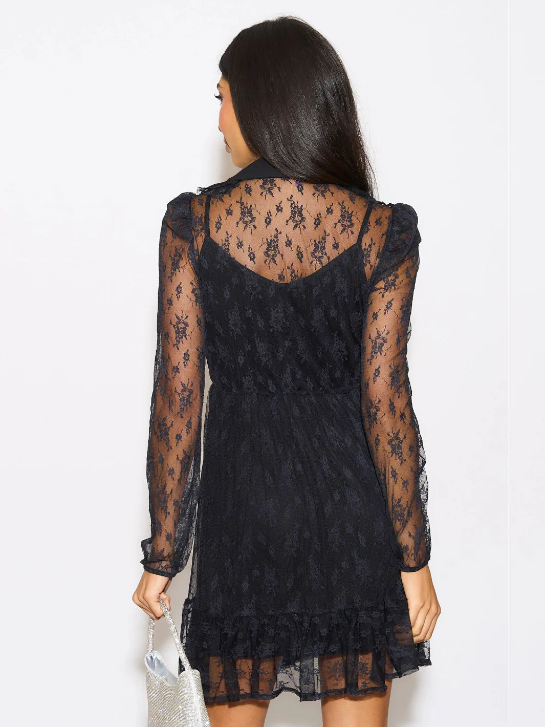 Kate And Pippa Vicky Black short lace dress