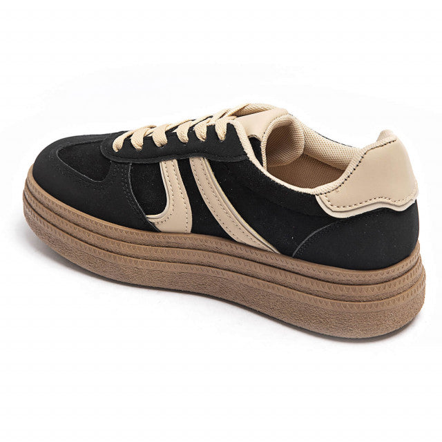 Womens Black Gum Sole Trainer