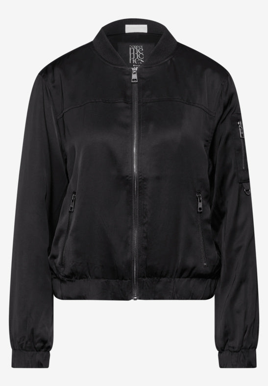 Street One Black Satin Bomber Jacket 212259