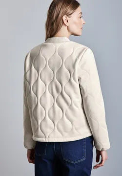 Street One Velour Quilted Jacket in Light Sand 212464