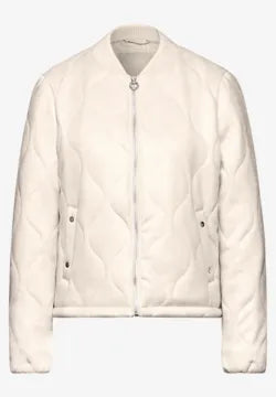 Street One Velour Quilted Jacket in Light Sand 212464