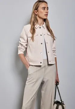 Street One Velour Short jacket in Soft sand beige 212533