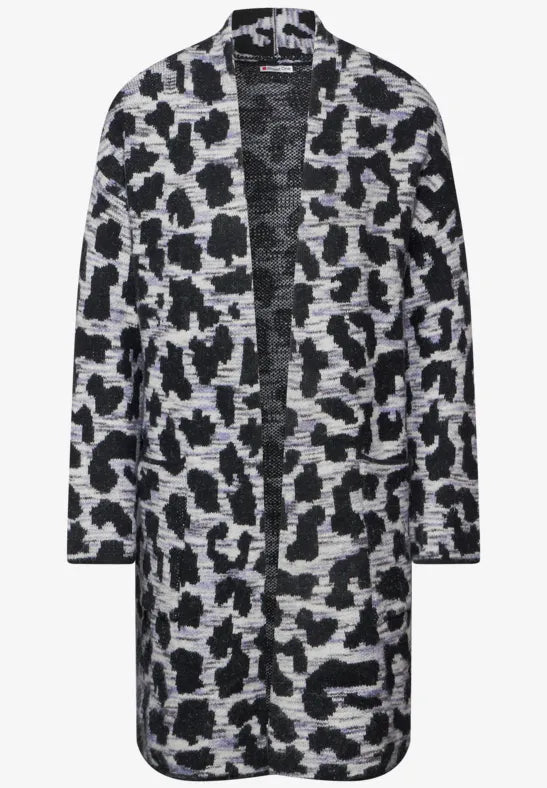 Street One Long Cardigan with animal print