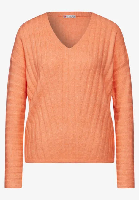 Street One N Neck long sleeve in Peach or Mocha 302901