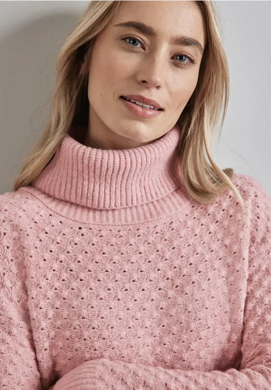 Street One Cotton Blend Polo jumper in Rose or Grey